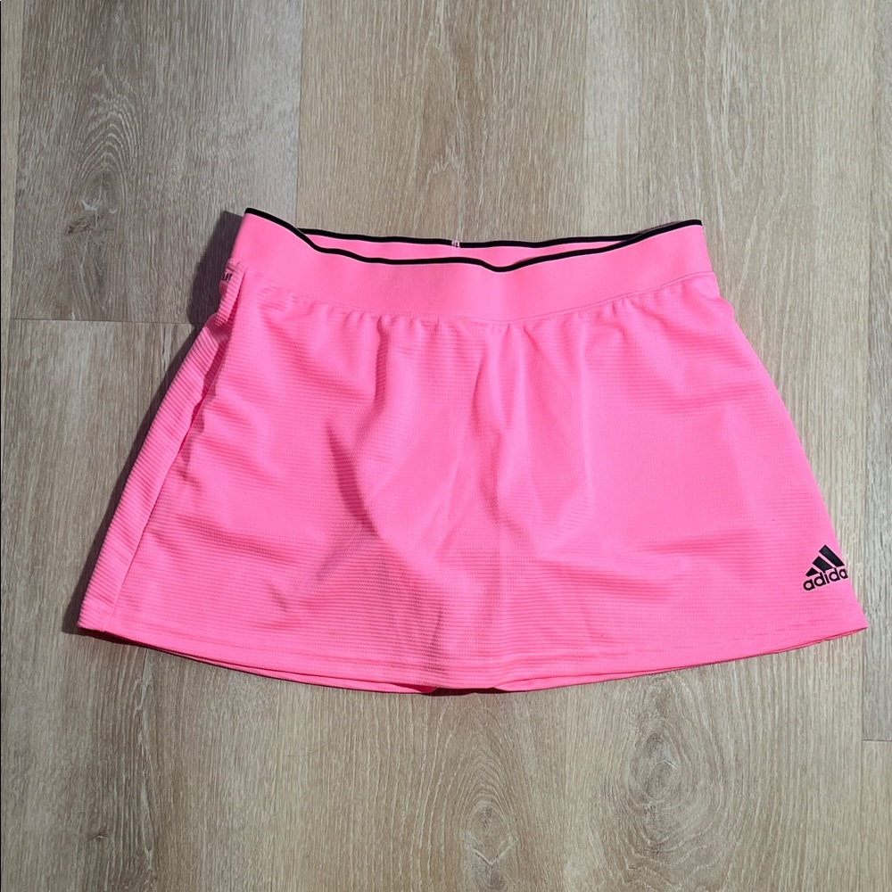 adidas Hot Pink Athletic Tennis Skirt with Black Trim